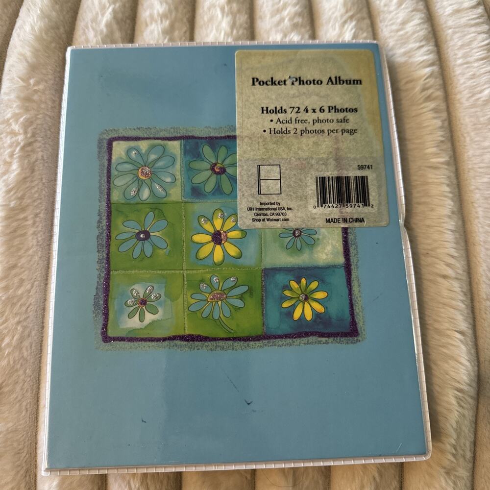 Christopher Vine Design Photo Album Flowers Blue Pattern Y2K 2002 Whimsy